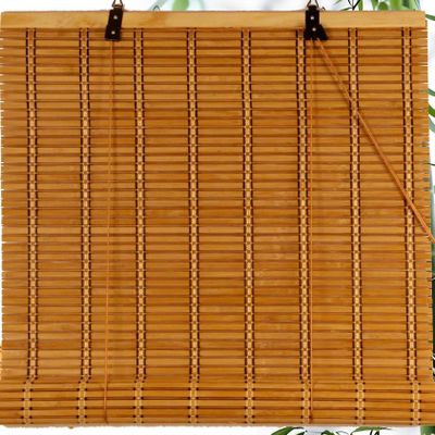 Natural Bamboo Blackout Roller Blind, Outdoor Sun and Privacy Shade, Customizable