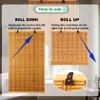 Natural Bamboo Blackout Roller Blind, Outdoor Sun and Privacy Shade, Customizable view 3
