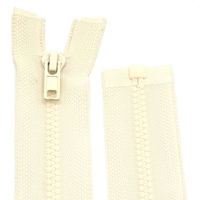 Plastic Zipper for Jackets - Separating / 60 cm - 90 cm (801 Light Beige, 90 cm)