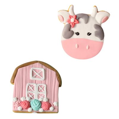 IMIKEYA Pink Resin Cake Toppers, 2-Piece Set