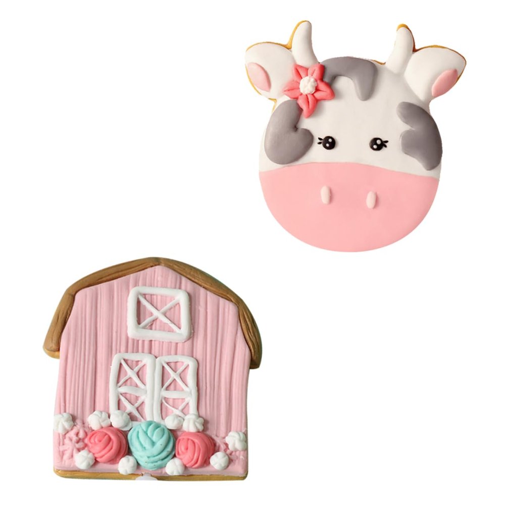 IMIKEYA Pink Resin Cake Toppers, 2-Piece Set