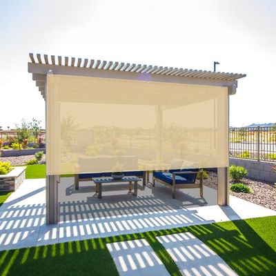 Shade Cloth with Grommets, 90% Privacy Screen and Sunshade Mesh for Fences, Patios, Pergolas and Greenhouses, Custom Size, Beige
