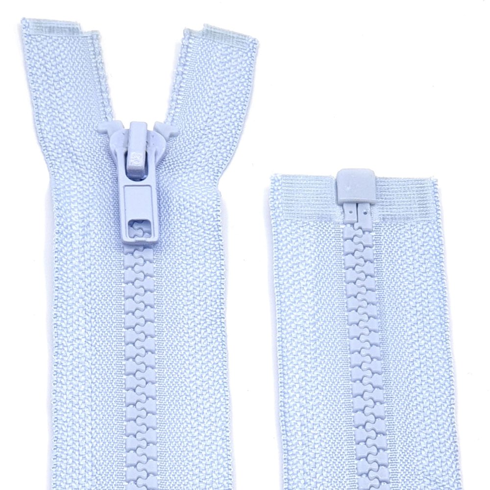 Plastic Zipper for Jackets - Separating / 60 cm - 90 cm (Light Blue, 65 cm)