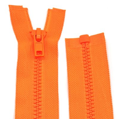 Plastic Zipper for Jackets - Separating / 60 cm - 90 cm (Neon Orange, 85 cm)