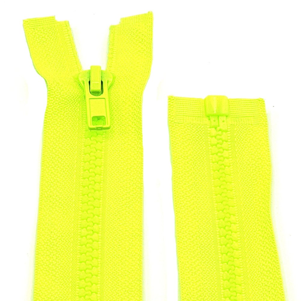 Plastic Zipper for Jackets - Separating / 60 cm - 90 cm (Neon Yellow, 65 cm)