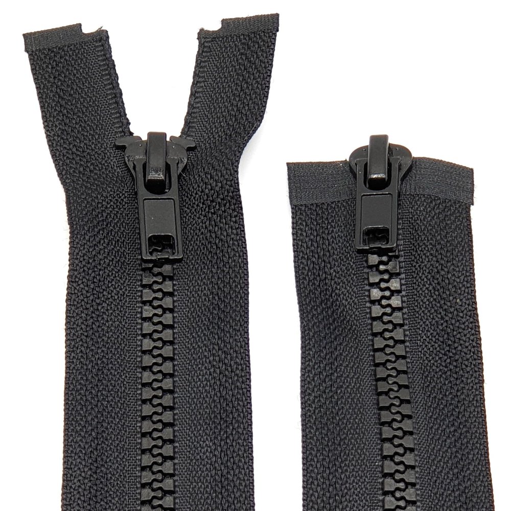 Plastic Zipper 2-Way Separating 60 cm - 90 cm (580 Black, 85 cm)
