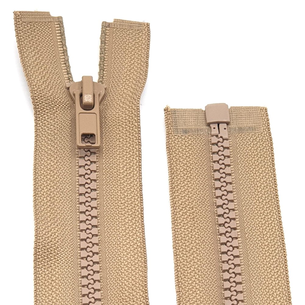 Plastic Zipper for Jackets - Separating / 60 cm - 90 cm (Dark Beige, 90 cm)