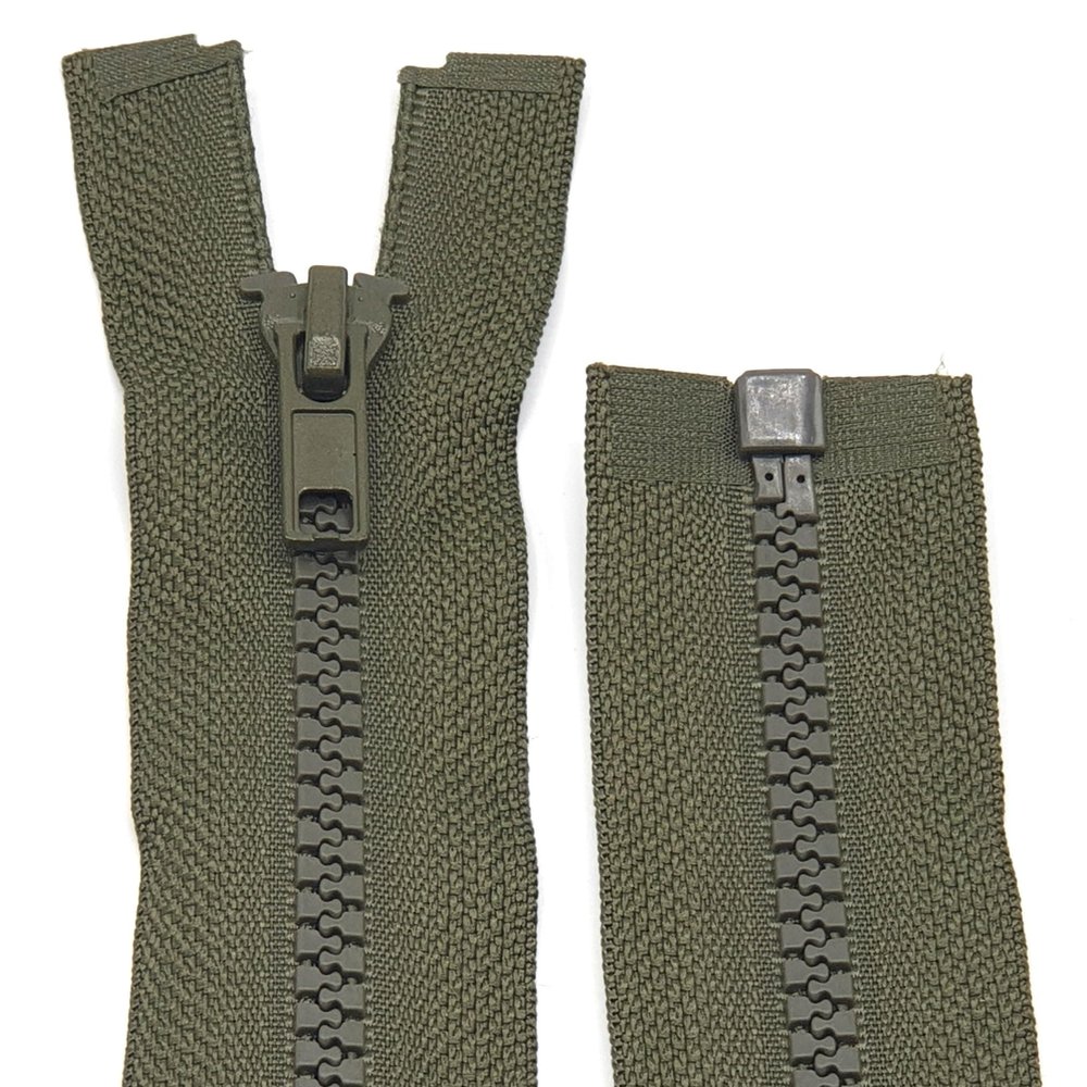 Plastic Zipper for Jackets - Separating / 60 cm - 90 cm (305 Olive, 70 cm)