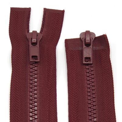 Plastic Zipper 2-Way Separating 60 cm - 90 cm (Bordeaux Red, 90 cm)