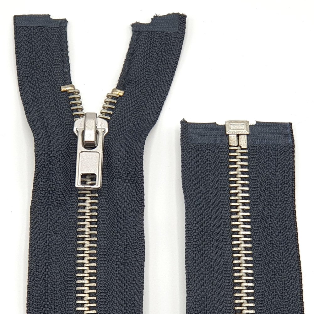 Metal Zipper 6mm Separating for Jackets and Bags / 60-65-70-75-80-90 cm (156 Anthracite Gray-Silver, 80 cm)