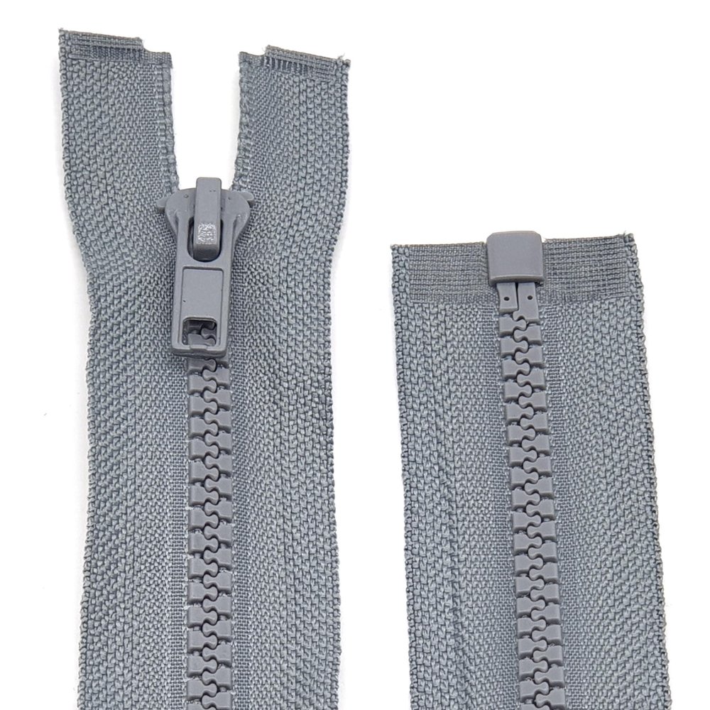 Plastic Zipper for Jackets - Separating / 60 cm - 90 cm (243 Gray, 60 cm)