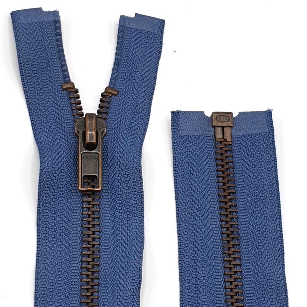 Metal Zipper 6mm Separating for Jackets and Bags / 60-65-70-75-80-90 cm (145 Jeans Blue, 80 cm)