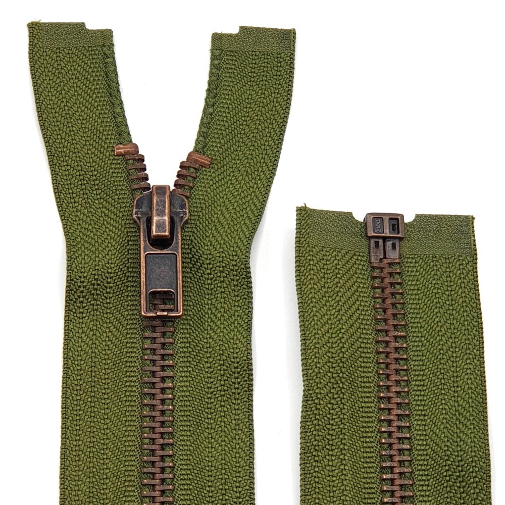 Metal Zipper 6mm Separating for Jackets and Bags / 90 cm (999 Olive)
