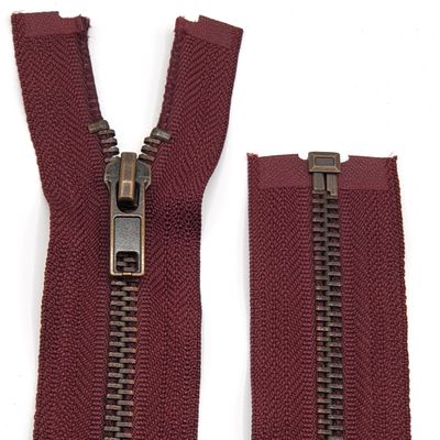 Metal Zipper 6mm Separating for Jackets and Bags / 60-65-70-75-80-90 cm (048 Bordeaux Red, 65 cm)