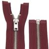 Metal Zipper 6mm Separating for Jackets and Bags / 60-65-70-75-80-90 cm (048 Bordeaux Red-Silver, 70 cm) view 1