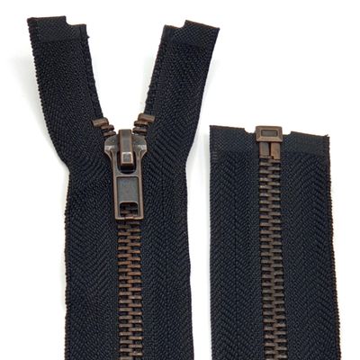 Metal Zipper 6mm Separating for Jackets and Bags / 80 cm (Black)