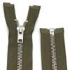 Metal Zipper 6mm Separating for Jackets and Bags / 60-65-70-75-80-90 cm (305 Dark Olive-Silver, 60 cm) view 1
