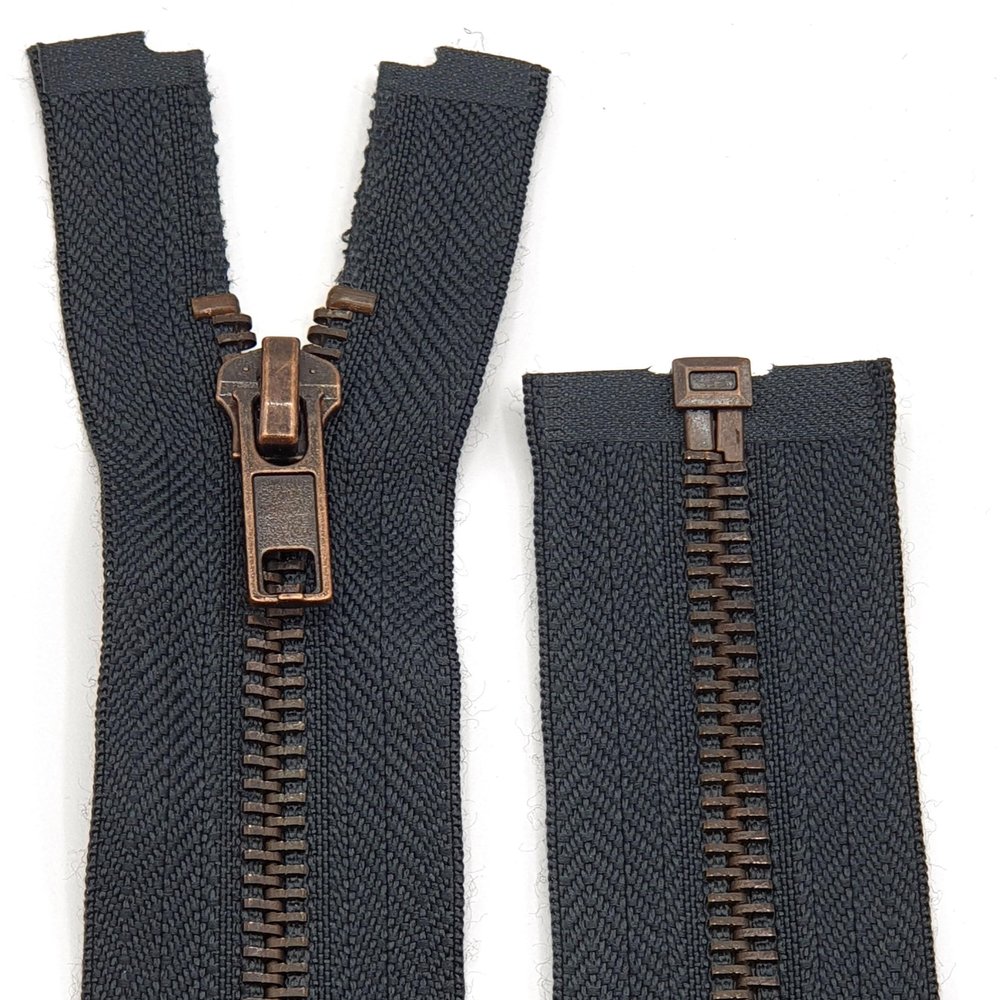 Metal Zipper 6mm Separating for Jackets and Bags / 60-65-70-75-80-90 cm (156 Anthracite Gray, 80 cm)