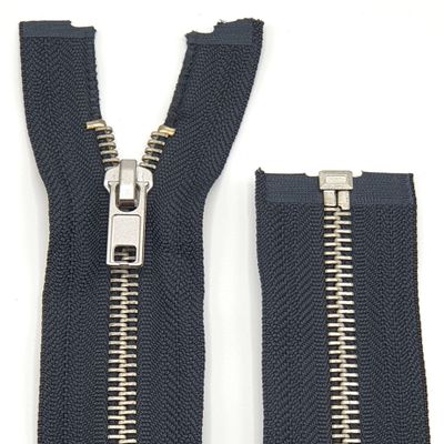 Metal Zipper 6mm Separating for Jackets and Bags / 60-65-70-75-80-90 cm (156 Anthracite Gray-Silver, 65 cm)