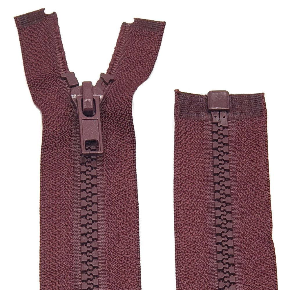 Plastic Zipper for Jackets - Separating / 60 cm - 90 cm (Bordeaux Red, 75 cm)