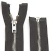 Metal Zipper 6mm Separating for Jackets and Bags / 60-65-70-75-80-90 cm (176 Black-Brown-Silver, 65 cm) view 1