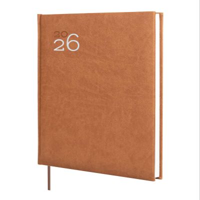 Finocam Milano 2026 Planner, Weekly Vertical Layout, January–December, Padded Hardcover, Brown, Catalan