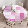 Treer Round Washable Tablecloth, Elastic Outdoor Table Cover (Pink 1.60m) view 1