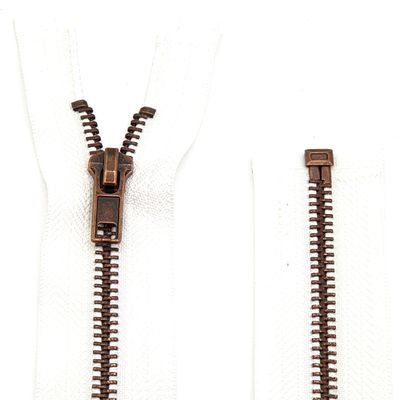 Metal Zipper 6mm Separating for Jackets and Bags / 60-65-70-75-80-90 cm (501 White, 70 cm)