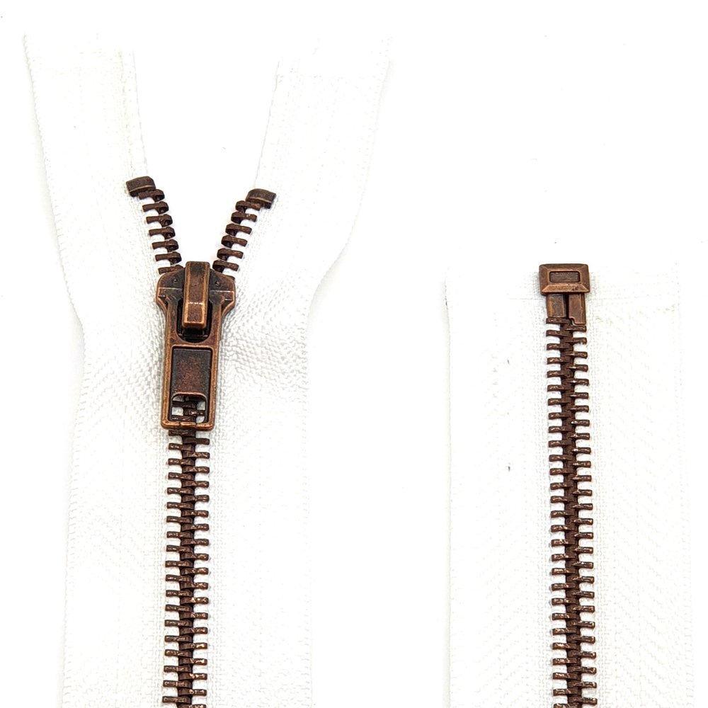 Metal Zipper 6mm Separating for Jackets and Bags / 60-65-70-75-80-90 cm (501 White, 70 cm)