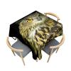 Fasbuy Square Washable Tablecloth, 3D Owl Pattern, Lotus Effect, 180 x 180 cm, with 4 Clips view 1