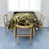 Fasbuy Square Washable Tablecloth, 3D Owl Pattern, Lotus Effect, 180 x 180 cm, with 4 Clips view 2