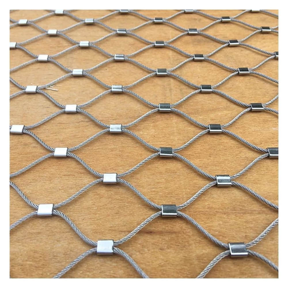SXEVZOO Flexible Stainless Steel Cable Mesh, Birdhouse Protection Net, 5 cm/1.5 mm Safety Barrier for Soccer Fields, Gardens and Balconies (1 x 20 m)