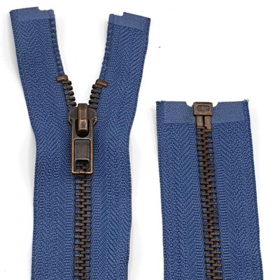 Metal Zipper 6mm Separating for Jackets and Bags / 60-65-70-75-80-90 cm (145 Jeans Blue, 75 cm)