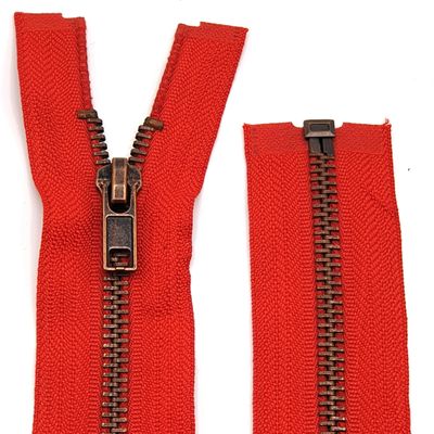 Metal Zipper 6mm Separating for Jackets and Bags / 60-65-70-75-80-90 cm (820 Red, 80 cm)