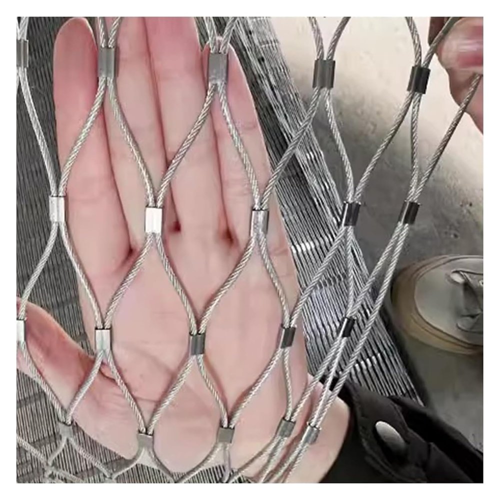 SXEVZOO 304 Stainless Steel Rope Mesh, 4 cm Mesh, 1.5 mm, 1.5 x 18 m