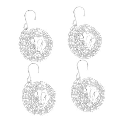 Metal Hanging Planter Chain, 4-Piece Set, Triple Adjustable, White