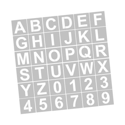 62 Sheets of Letter and Number Stencils