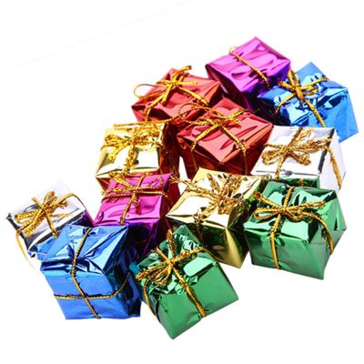 Gift Box Ornaments Hanging Decorations for Christmas Tree 12pcs