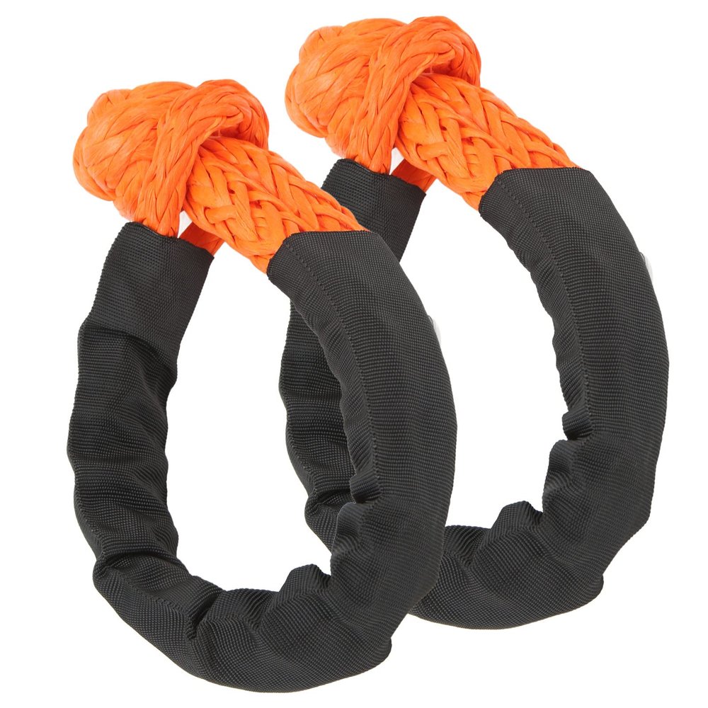 21-Ton Breaking Strength Orange Soft Shackles for Off-Road Vehicle Recovery