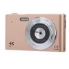 Phefop Retro-Style 4K 48MP Compact Digital Camera with 16x Zoom and Flash, Gold view 4