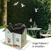 YNPQTDS Solar Bird Feeder with Light, Decorative Metal Finch Feeder for Garden, Patio, and Backyard view 3