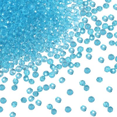TOAOB 1050 Pcs Transparent Blue Faceted Glass Beads 4mm
