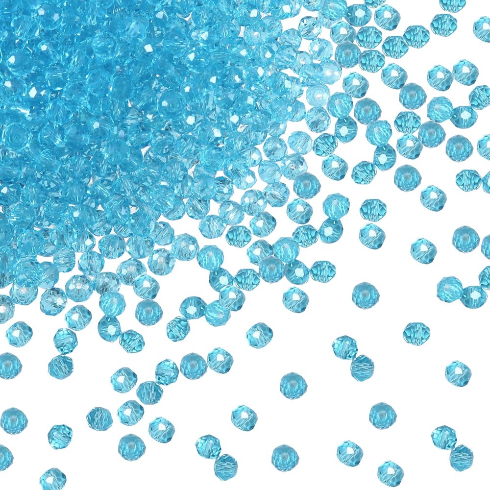 TOAOB 1050 Pcs Transparent Blue Faceted Glass Beads 4mm