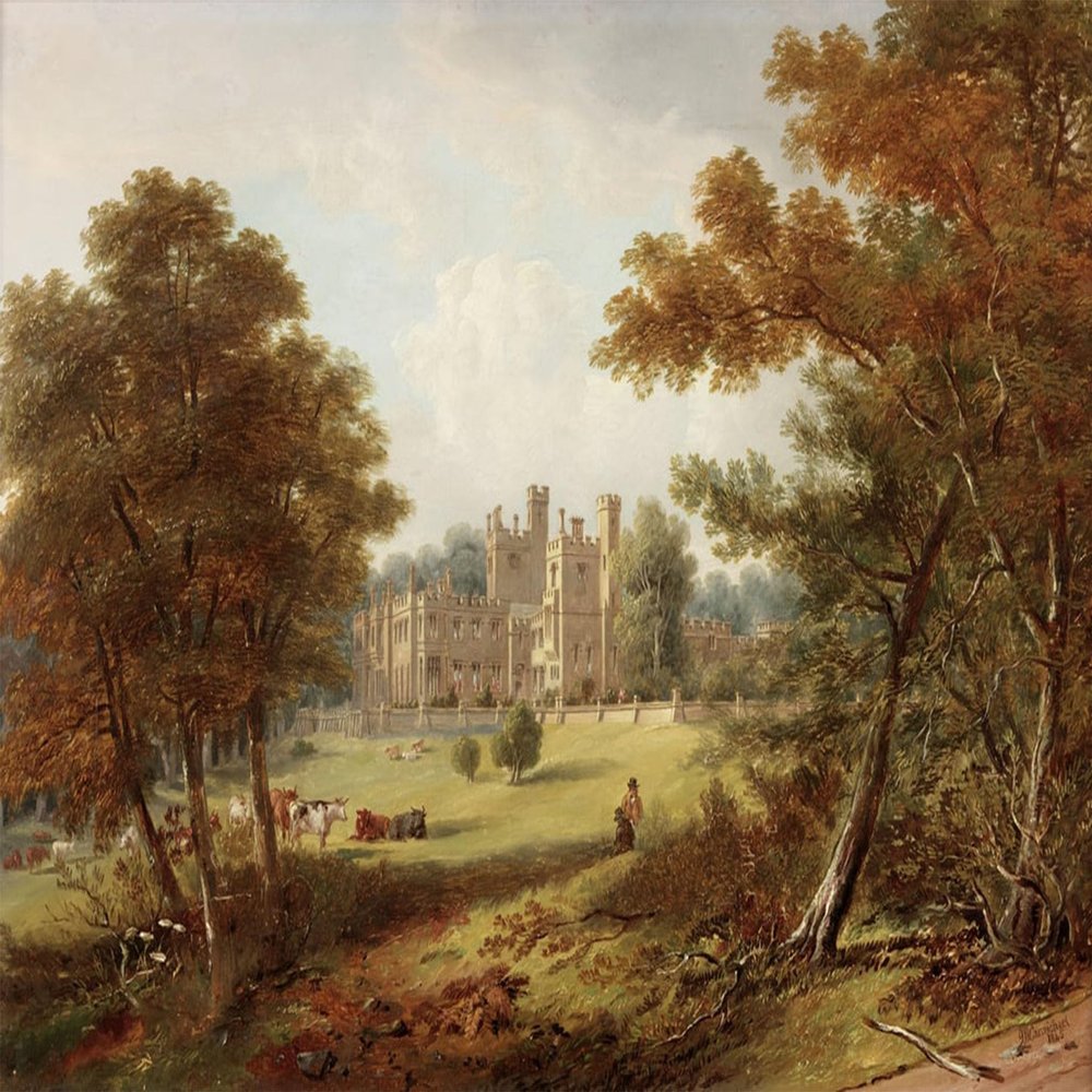 ARToPHIIU Vintage Canvas Wall Art, Garden Front Beaufront Castle by John Carmichael, 60 x 90 cm