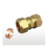 LTRAJUYNH 22 mm Tube OD Brass Compression Union Fitting with Copper Ferrule Ring for Water, Gas, and Oil view 1