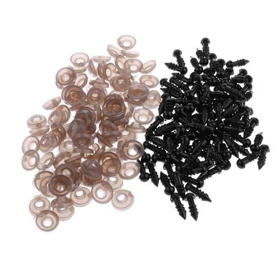 Plastic Safety Eyes for Dolls, 5mm, Black, 100 Pieces
