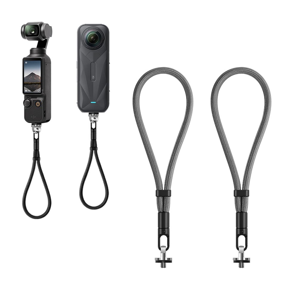 TEHAOUU Anti-Loss Wrist Strap for Insta360 X5/Pocket 3, Aluminum Alloy, 1/4-Inch Screw, Gray