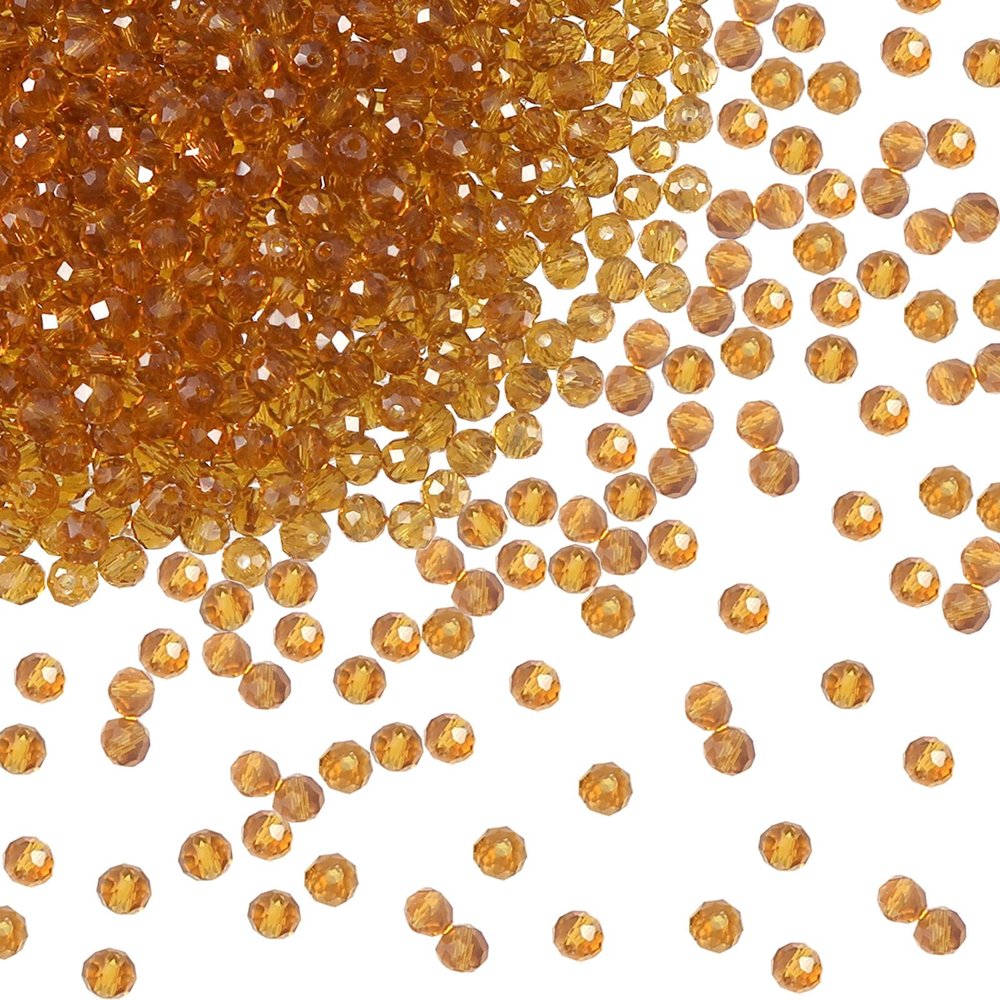 TOAOB 1050 Pcs Brown Faceted Glass Beads 4mm