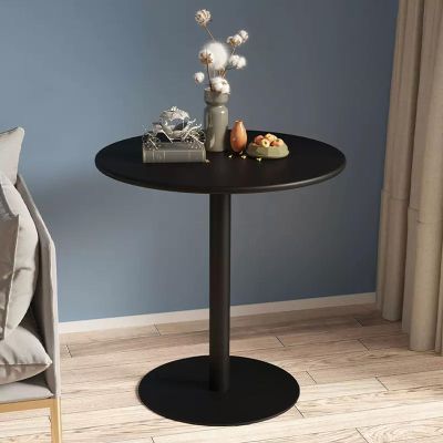 Industrial-Style Round Bar Table, Matte Black