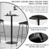 Industrial-Style Round Bar Table, Matte Black view 4
